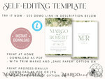 TEMPLETT wedding invitation download Green wedding Invitations Set Template, Instant Download Printable Invites Home Printing, Botanical Wedding Invitation Cards9