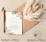 TEMPLETT wedding invitation download Rustic Pampass wedding Invitations Set Template, Instant Download Printable Invites Home Printing, Simple Boho Wedding Invitation Card Set7