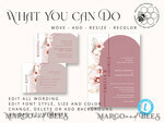 TEMPLETT wedding invitation download Arch Maroon wedding invitation template, Instant download Invite, Printable Invites For Home Printing, mauve boho wedding invitations7
