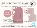 TEMPLETT wedding invitation download Arch Maroon wedding invitation template, Instant download Invite, Printable Invites For Home Printing, mauve boho wedding invitations7