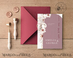 TEMPLETT wedding invitation download Arch Maroon wedding invitation template, Instant download Invite, Printable Invites For Home Printing, mauve boho wedding invitations7
