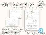 TEMPLETT wedding invitation download Modern wedding invitation template, Instant download Boho Wedding Invites, Simple Wedding Invitation Printable Template Rustic Invitations8