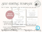 TEMPLETT wedding invitation download Modern wedding invitation template, Instant download Boho Wedding Invites, Simple Wedding Invitation Printable Template Rustic Invitations8
