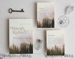 TEMPLETT wedding invitation download Forest pink sky wedding invitation template, Instant download Mountain Simple Wedding Invites, Greenery Wedding Invitation Printable Template, Forest invites10