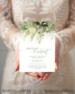 TEMPLETT wedding invitation download Floral Sage Green wedding Invitations Set Template, Instant Download Printable Invites Home Printing, BotanicalWedding Invitation Card9