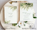 TEMPLETT wedding invitation download Floral Sage Green wedding Invitations Set Template, Instant Download Printable Invites Home Printing, BotanicalWedding Invitation Card9