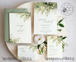 TEMPLETT wedding invitation download Floral Sage Green wedding Invitations Set Template, Instant Download Printable Invites Home Printing, BotanicalWedding Invitation Card9