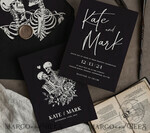 TEMPLETT wedding invitation download Black wedding invitation template, Instant download tarot Wedding Invites, Goth Wedding Invitation Printable Template, skeleton invites11