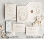 TEMPLETT wedding invitation download Fine Art Blush wedding Invitations Evite Set Template, Instant Download Printable Invites Home Printing, Boho Chick Invitation Set WBoho1710