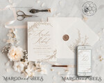 TEMPLETT wedding invitation download Fine Art Blush wedding Invitations Evite Set Template, Instant Download Printable Invites Home Printing, Boho Chick Invitation Set WBoho1710