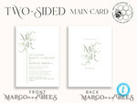 TEMPLETT wedding invitation download Floral Sage Green Monogram wedding Invitations Set Template, Instant Download Printable Invites Home Printing, Wedding Invitation Card9