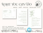 TEMPLETT wedding invitation download Floral Sage Green Monogram wedding Invitations Set Template, Instant Download Printable Invites Home Printing, Wedding Invitation Card9