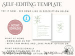 TEMPLETT wedding invitation download Floral Sage Green Monogram wedding Invitations Set Template, Instant Download Printable Invites Home Printing, Wedding Invitation Card9