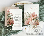 TEMPLETT  
 Hochzeits Einladung Download Botanische Vintage Blumen Hochzeitskarten Set Vorlage, Sofortiger Download Druckbare Einladungen Heimdruck, Einfache Hochzeitskarten10