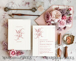 TEMPLETT wedding invitation download Modern wedding Invitations Set Template, Instant Download Printable Invites Home Printing, Simple Elegant Wedding Invitation Card Set WMin19