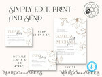 TEMPLETT  
 Hochzeits Einladung Download Feine Kunst beige Hochzeits Einladungsvorlage, Sofortdownload Boho Hochzeitskarten, Einfache nude Einladung druckbare Vorlage elegante Einladungen8