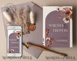 TEMPLETT wedding invitation download Rustic Arch wedding Invitations Set and Electronic Wedding Invitation Template, Instant Download Printable Invites Home Printing, Simple Boho Wedding Invitation Card Set10