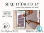 TEMPLETT wedding invitation download Rustic Arch wedding Invitations Set and Electronic Wedding Invitation Template, Instant Download Printable Invites Home Printing, Simple Boho Wedding Invitation Card Set10