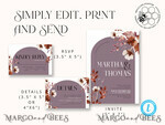 TEMPLETT wedding invitation download Rustic Arch wedding Invitations Set and Electronic Wedding Invitation Template, Instant Download Printable Invites Home Printing, Simple Boho Wedding Invitation Card Set10