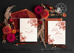 TEMPLETT wedding invitation download Boho fall wedding Invitations Set Template, Instant Download Printable Invites Home Printing, Terracotta Autumn Fine Art Invitation Card Set8