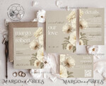 TEMPLETT  
 Hochzeits Einladung Download Romantische Vintage Blumenmalerei Öl Hochzeitskarten Set Vorlage, Sofortiger Download Druckbare Einladungen Heimdruck, Einfache Karten10