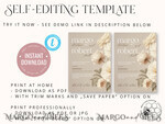 TEMPLETT  
 Hochzeits Einladung Download Romantische Vintage Blumenmalerei Öl Hochzeitskarten Set Vorlage, Sofortiger Download Druckbare Einladungen Heimdruck, Einfache Karten10