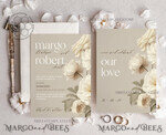 TEMPLETT  
 Hochzeits Einladung Download Romantische Vintage Blumenmalerei Öl Hochzeitskarten Set Vorlage, Sofortiger Download Druckbare Einladungen Heimdruck, Einfache Karten10