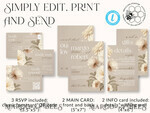 TEMPLETT  
 Hochzeits Einladung Download Romantische Vintage Blumenmalerei Öl Hochzeitskarten Set Vorlage, Sofortiger Download Druckbare Einladungen Heimdruck, Einfache Karten10
