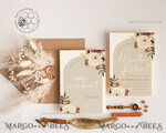 TEMPLETT wedding invitation download Boho Arch wedding Invitations Evite Set Template, Instant Download Printable Invites Home Printing, Simple Wedding Invitation Cards WBoho119