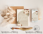 TEMPLETT wedding invitation download Boho Arch wedding Invitations Evite Set Template, Instant Download Printable Invites Home Printing, Simple Wedding Invitation Cards WBoho119