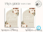 TEMPLETT wedding invitation download Boho Arch wedding Invitations Evite Set Template, Instant Download Printable Invites Home Printing, Simple Wedding Invitation Cards WBoho119
