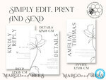 TEMPLETT wedding invitation download Fine art wedding invitation template, Instant download Boho Wedding Invites, Simple Wedding Invitation Printable Template, Elegant Invites8