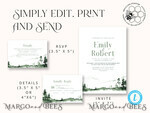 TEMPLETT wedding invitation download Forest Simple wedding invitation template, Instant download Mountain Simple Wedding Invites, Greenery Wedding Invitation Printable Template, Forest invites7