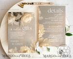 TEMPLETT wedding invitation download Romantic Vintage Roses Painting Oil wedding Invitations Set Template, Instant Download Printable Invites Home Printing, Simple Cards11