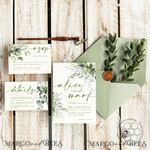 TEMPLETT wedding invitation download Sage Green wedding invitation template, Instant download Greenery Wedding Invites, Eucalyptus Garden Wedding Invitation Printable7