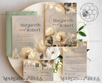 TEMPLETT wedding invitation download Vintage roses wedding Invitations Set Template Instant Download Printable Invites Home Printing Simple Wedding Cards, beige invitation10