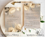 TEMPLETT wedding invitation download Vintage roses wedding Invitations Set Template Instant Download Printable Invites Home Printing Simple Wedding Cards, beige invitation10