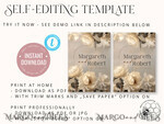 TEMPLETT wedding invitation download Vintage roses wedding Invitations Set Template Instant Download Printable Invites Home Printing Simple Wedding Cards, beige invitation10