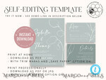 TEMPLETT wedding invitation download Minimalist wedding invitation template, Instant download Boho Wedding Invites, Simple Wedding Invitation Printable Template Grey Invitations6
