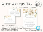 TEMPLETT wedding invitation download Rustic Ivory wedding Invitations Set Template, Instant Download Printable Invites Home Printing, Simple Boho Wedding Invitation Card Set8
