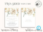 TEMPLETT wedding invitation download Rustic Ivory wedding Invitations Set Template, Instant Download Printable Invites Home Printing, Simple Boho Wedding Invitation Card Set8
