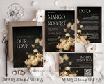 TEMPLETT wedding invitation download Black Vintage Painting Oil Flower wedding Invitations Set Template, Instant Download Printable Invites Home Printing, Simple Wedding Cards10