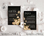 TEMPLETT wedding invitation download Black Vintage Painting Oil Flower wedding Invitations Set Template, Instant Download Printable Invites Home Printing, Simple Wedding Cards10