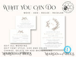TEMPLETT wedding invitation download Modern wedding Invitation Template, Instant Download Printable Invites Home Printing, Simple Boho Wedding Invitation Card Set7