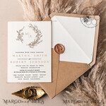 TEMPLETT wedding invitation download Modern wedding Invitation Template, Instant Download Printable Invites Home Printing, Simple Boho Wedding Invitation Card Set7