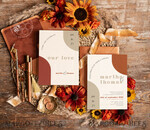 TEMPLETT wedding invitation download Burnt Orange Arch wedding Invitation Set Template, Instant Download Printable Invites Home Printing, Simple Boho Wedding Invitation Card Set, rust inviation template , copper fall invites instant download template online evite set8