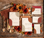 TEMPLETT wedding invitation download Burnt Orange Arch wedding Invitation Set Template, Instant Download Printable Invites Home Printing, Simple Boho Wedding Invitation Card Set, rust inviation template , copper fall invites instant download template online evite set8