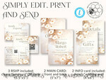 TEMPLETT  
 Hochzeits Einladung Download Boho Einfache Vintage Blumen Hochzeits Einladungskarten Set Vorlage, Sofortiger Download Druckbare Einladungen Heimdruck, Einfache Hochzeitskarten11