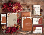 TEMPLETT wedding invitation download Burnt Orange Arch wedding Invitation Set Template, Instant Download Printable Invites Home Printing, Simple Boho Wedding Invitation Card Set, rust inviation template , copper fall invites instant download template online evite set10