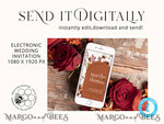 TEMPLETT wedding invitation download Burnt Orange Arch wedding Invitation Set Template, Instant Download Printable Invites Home Printing, Simple Boho Wedding Invitation Card Set, rust inviation template , copper fall invites instant download template online evite set10